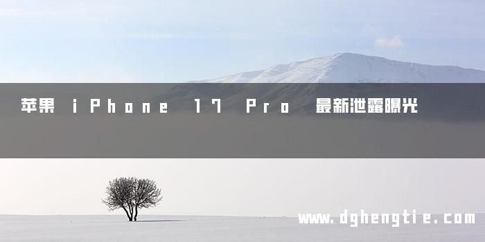 苹果 iPhone 17 Pro 最新泄露曝光